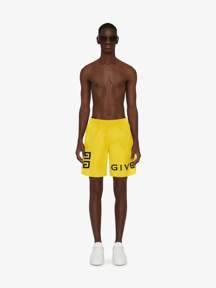 Givenchy GIVENCHY 4G Long Swim Shorts Sunflower Men Pants and Shorts