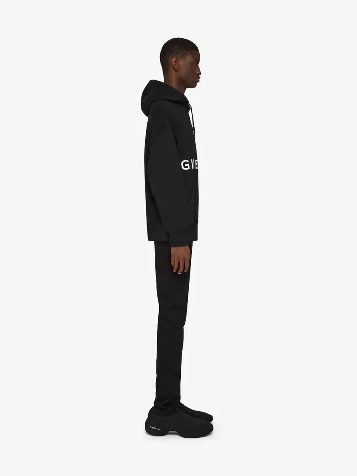 Givenchy GIVENCHY 4G Slim Fit Hoodie In Fleece Black Men Sweatshirts and Hoodies