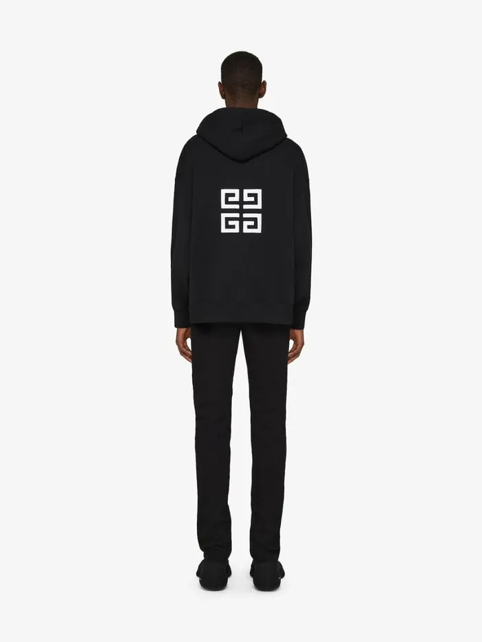 Givenchy GIVENCHY 4G Slim Fit Hoodie In Fleece Black Men Sweatshirts and Hoodies
