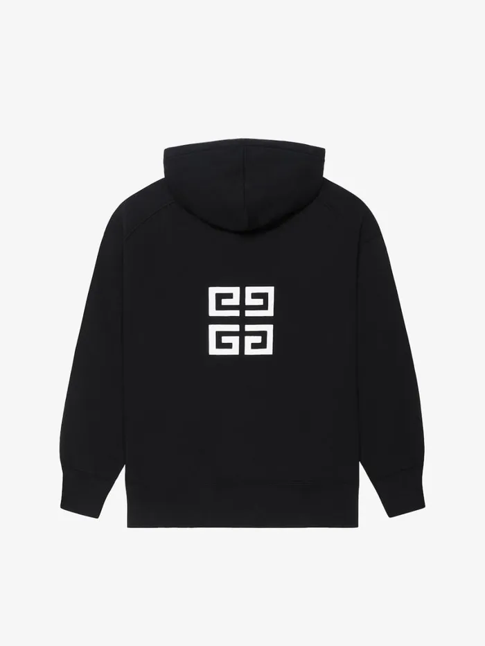 Givenchy GIVENCHY 4G Slim Fit Hoodie In Fleece Black Men Sweatshirts and Hoodies
