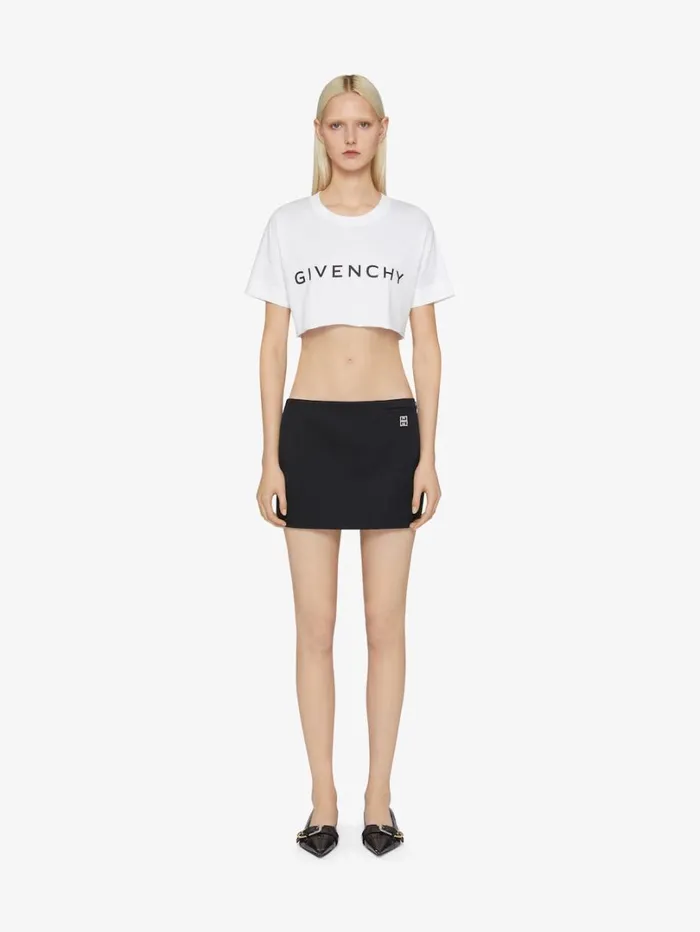 Givenchy GIVENCHY Archetype Cropped Tshirt In Cotton White Women TShirts