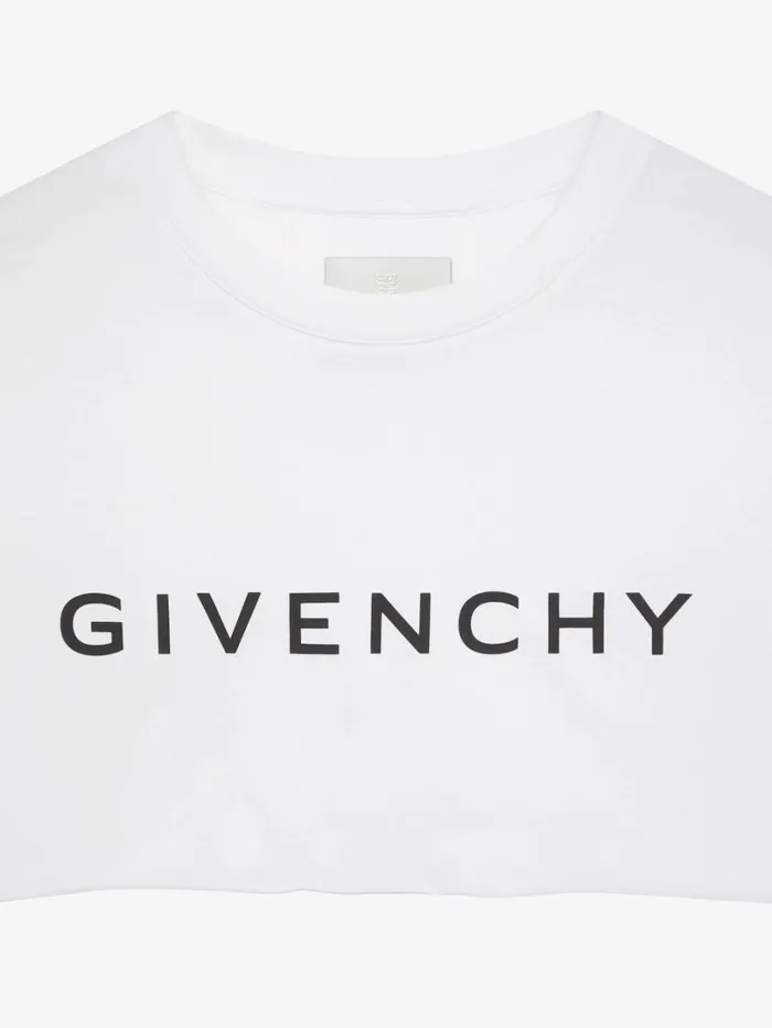 Givenchy GIVENCHY Archetype Cropped Tshirt In Cotton White Women TShirts