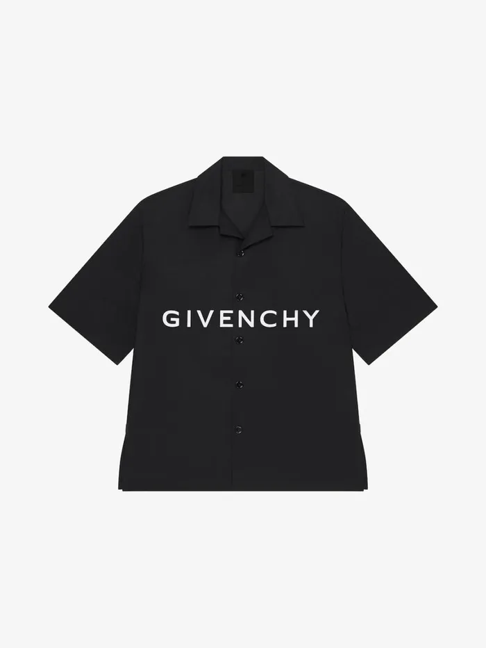Givenchy GIVENCHY Boxy Fit Hawaiian Shirt In Poplin Black Men Shirts
