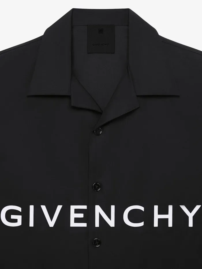 Givenchy GIVENCHY Boxy Fit Hawaiian Shirt In Poplin Black Men Shirts