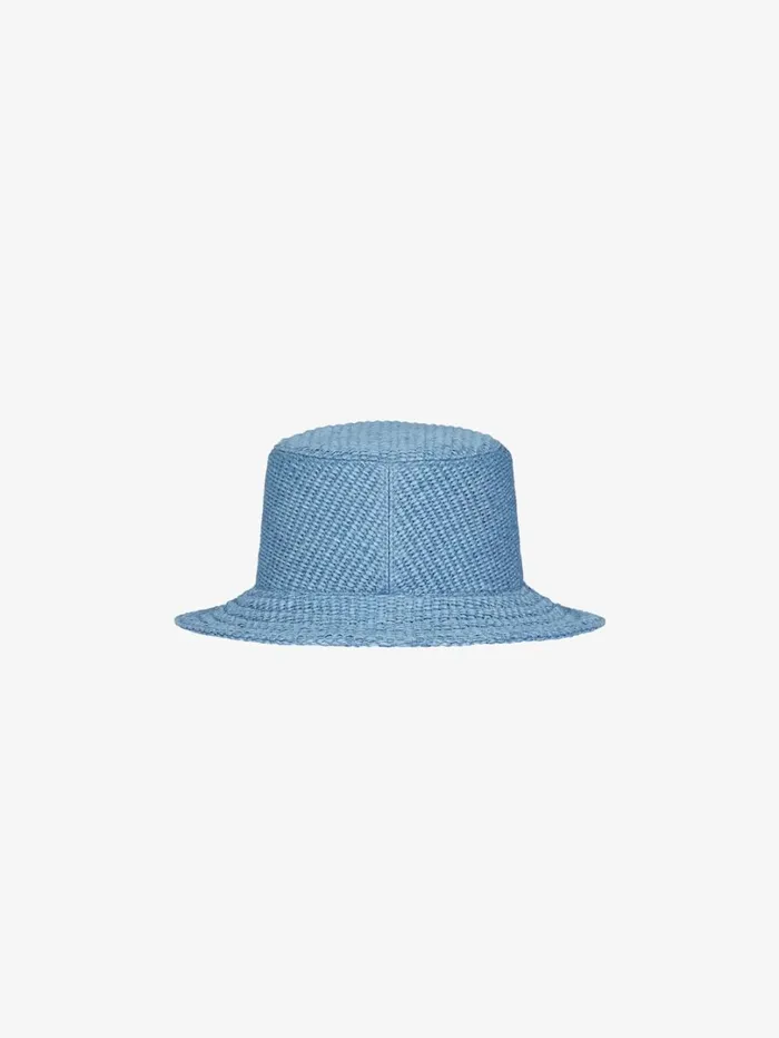 Givenchy GIVENCHY Bucket Hat In Raffia Denim Blue Women Beanies and Caps Givenchy GIVENCHY Bucket Hat In Raffia Denim Blue Women Beanies and Caps