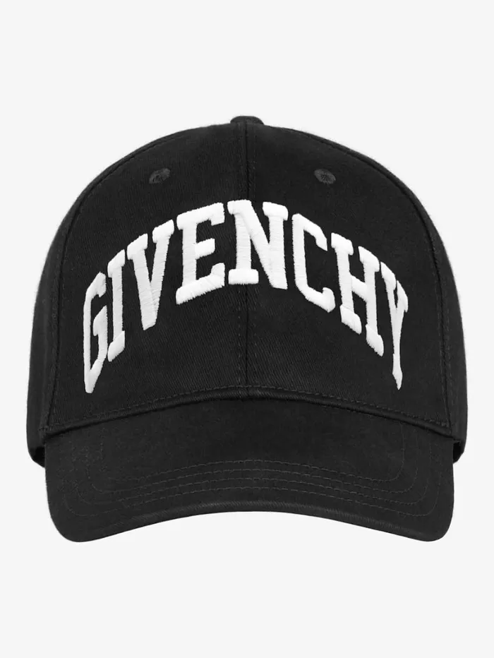 Givenchy GIVENCHY College Embroidered Cap In Cotton Black Men Beanies and Caps Givenchy GIVENCHY College Embroidered Cap In Cotton Black Men Beanies and Caps