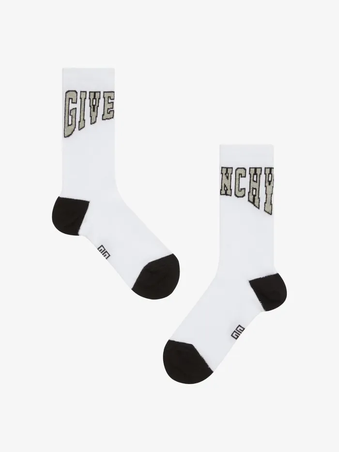 Givenchy GIVENCHY College Socks In Cotton Blackwhite Men Boy 4 To 12 Years