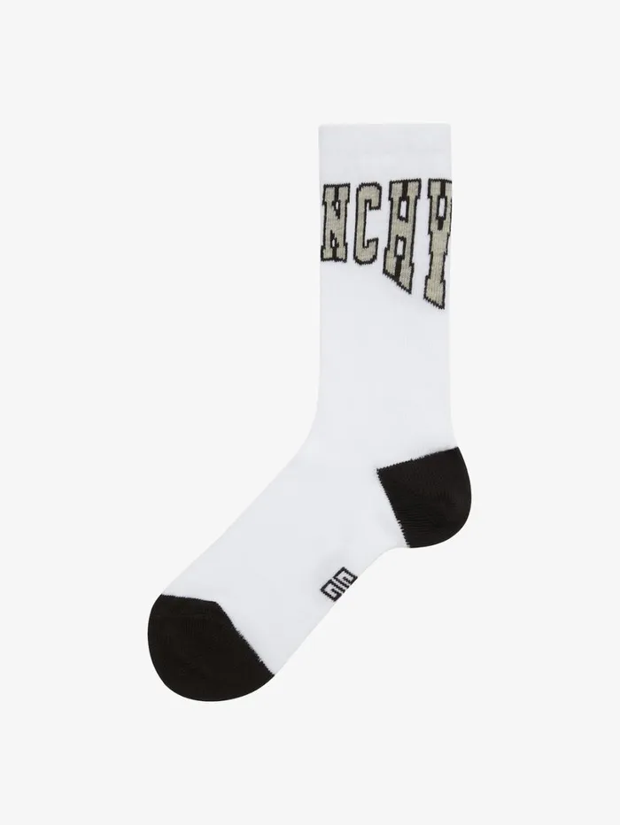 Givenchy GIVENCHY College Socks In Cotton Blackwhite Men Boy 4 To 12 Years