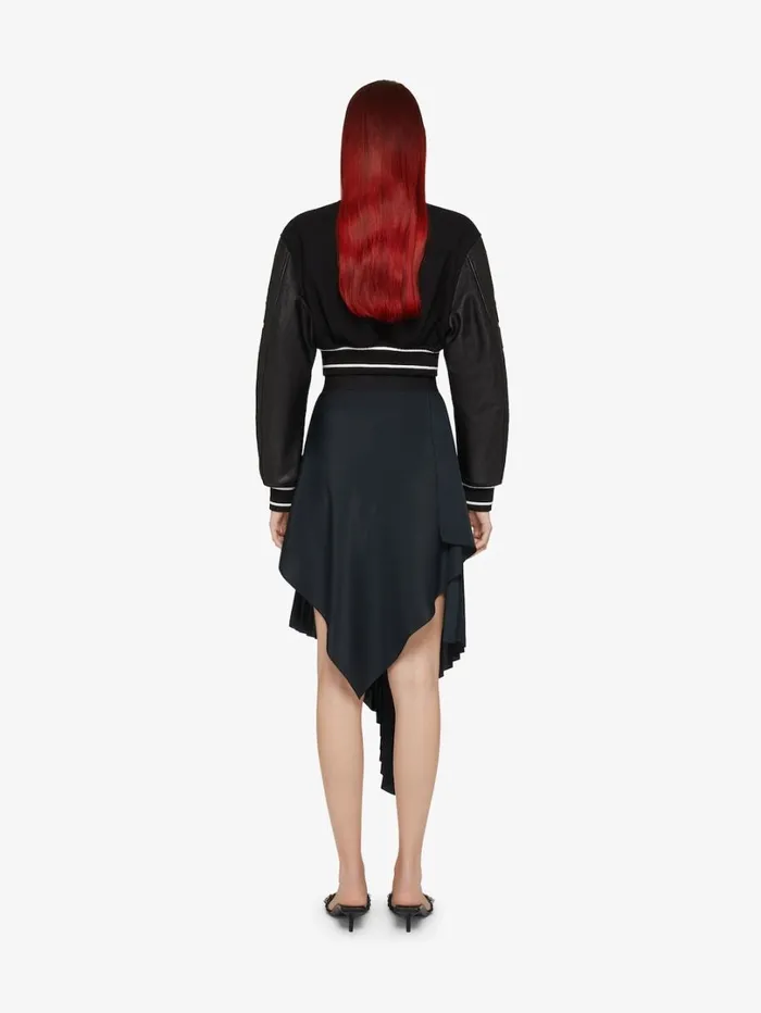 Givenchy GIVENCHY Cropped Varsity Jacket In Wool And Leather Blackwhite Women Outerwear and Blousons