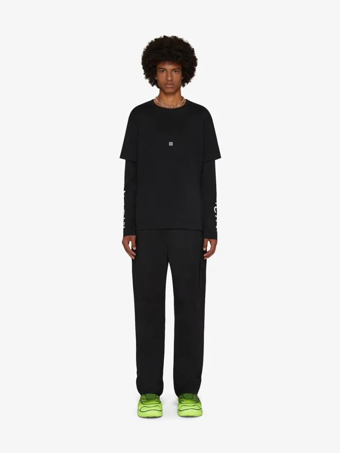 Givenchy GIVENCHY Double Layered Tshirt In Cotton Black Men TShirts