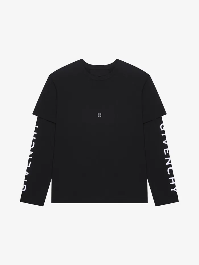 Givenchy GIVENCHY Double Layered Tshirt In Cotton Black Men TShirts
