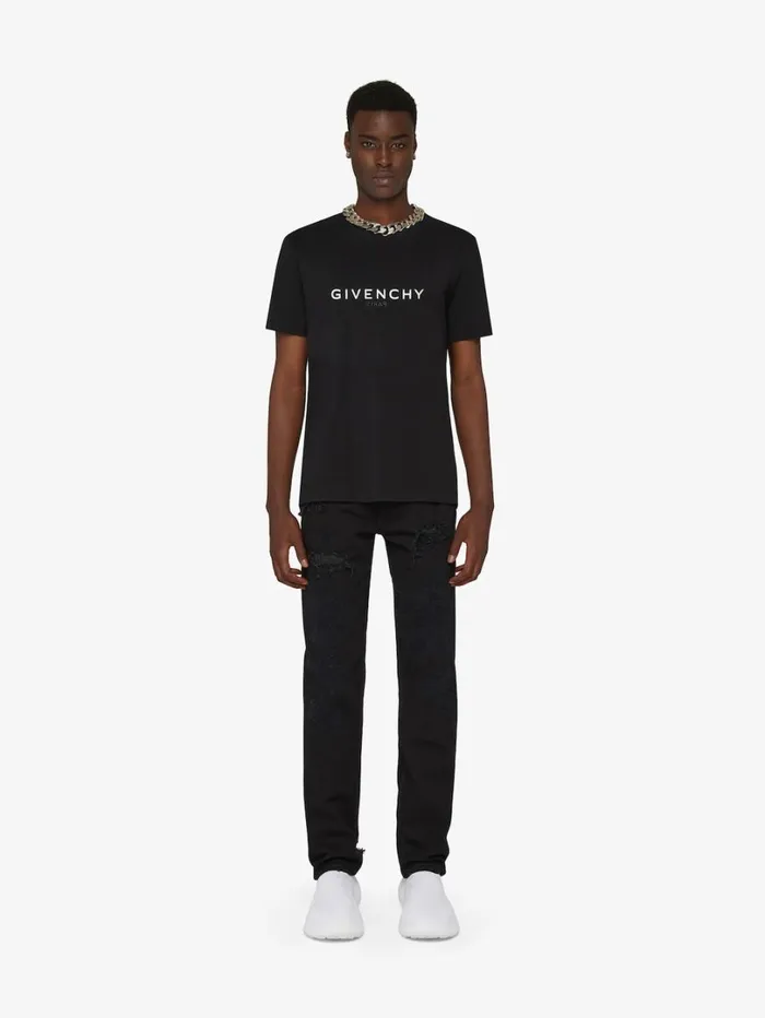 Givenchy GIVENCHY Reverse Slim Tshirt In Cotton Black Men TShirts