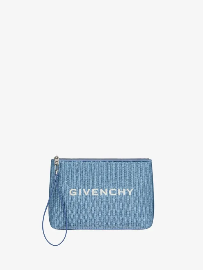 Givenchy GIVENCHY Travel Pouch In Raffia Denim Blue Women Wallets and Card Holders Givenchy GIVENCHY Travel Pouch In Raffia Denim Blue Women Wallets and Card Holders