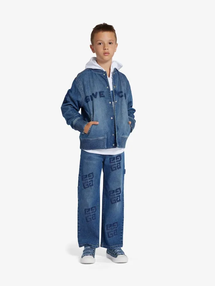 Givenchy GIVENCHY Varsity Jacket In Denim Denim Blue Men Boy 4 To 12 Years