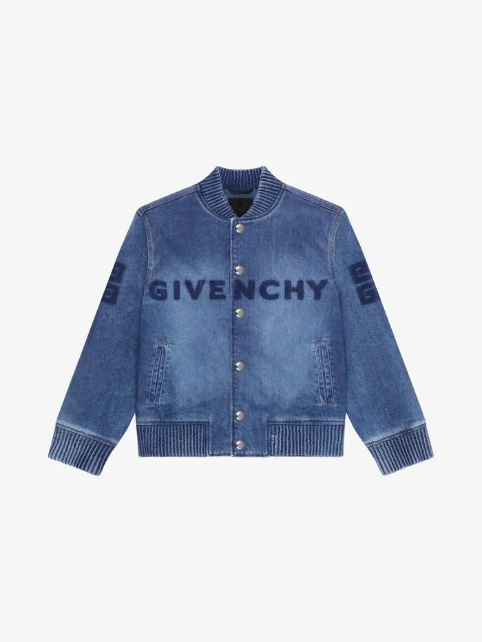 Givenchy GIVENCHY Varsity Jacket In Denim Denim Blue Men Boy 4 To 12 Years