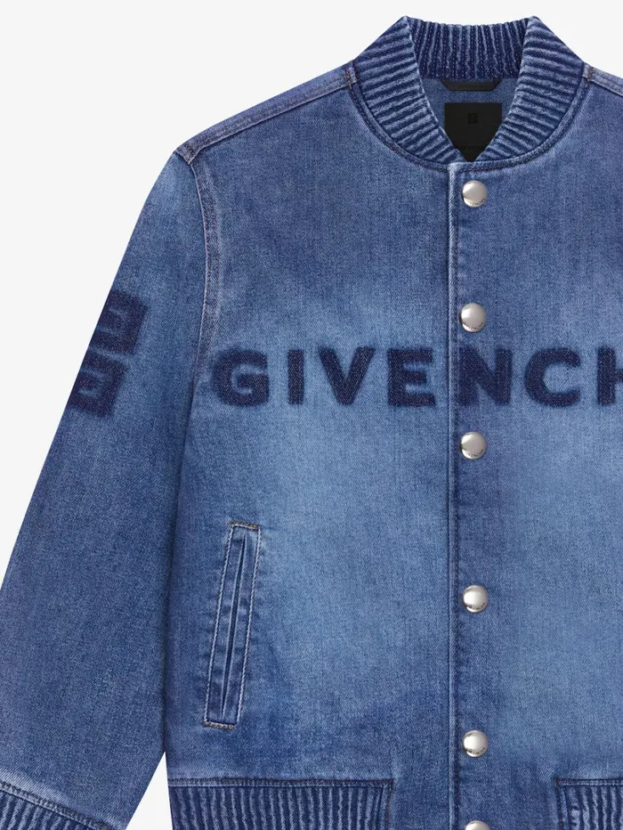 Givenchy GIVENCHY Varsity Jacket In Denim Denim Blue Men Boy 4 To 12 Years
