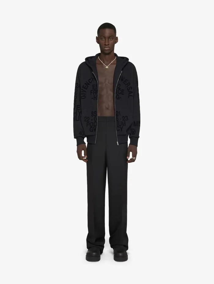 Givenchy GIVENCHY Zipped Hoodie In Fleece Black Men Sweatshirts and Hoodies