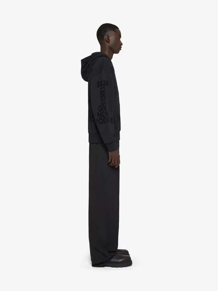 Givenchy GIVENCHY Zipped Hoodie In Fleece Black Men Sweatshirts and Hoodies