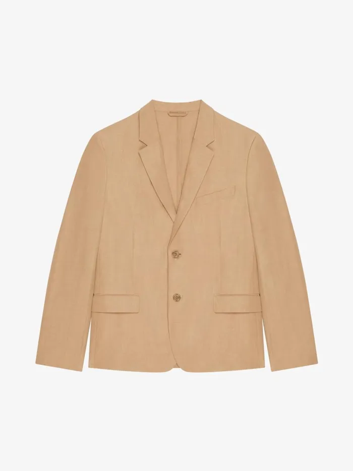 Givenchy Jacket In Linen Tan Men Coats and Jackets