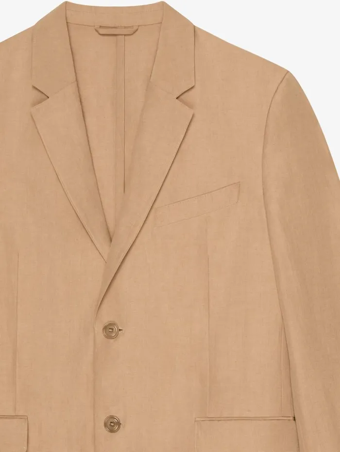 Givenchy Jacket In Linen Tan Men Coats and Jackets