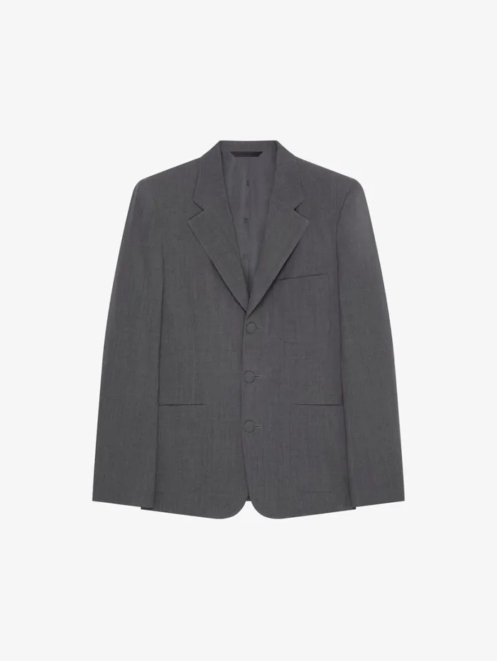 Givenchy Jacket In Wool Medium Grey Men Coats and Jackets
