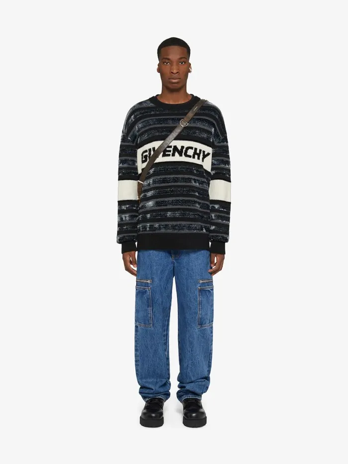 Givenchy Loose Fit Cargo Pants In Marble Denim Indigo Blue Men Pants and Shorts