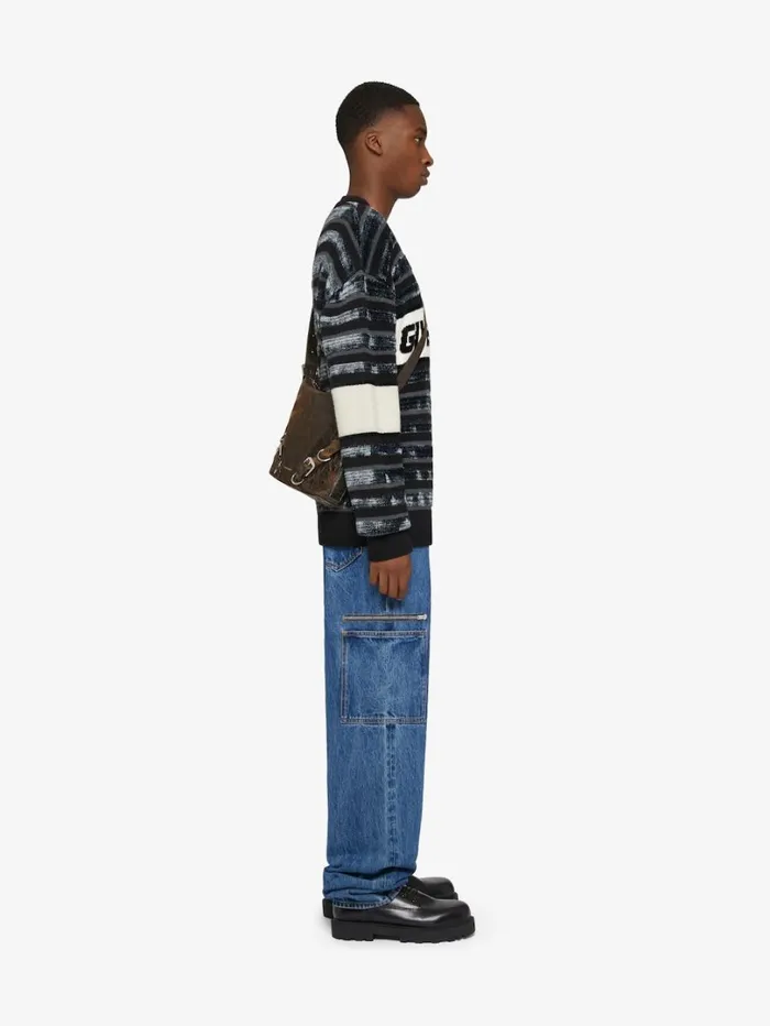 Givenchy Loose Fit Cargo Pants In Marble Denim Indigo Blue Men Pants and Shorts