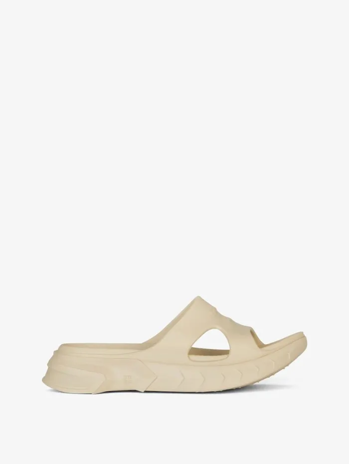 Givenchy Marshmallow Flat Sandals In Rubber Beige Men Slides and Sandals