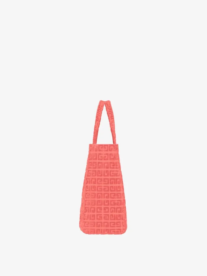 Givenchy Medium GTote Bag In 4G Cotton Towelling Coral Women Shoulder Bags Givenchy Medium GTote Bag In 4G Cotton Towelling Coral Women Shoulder Bags