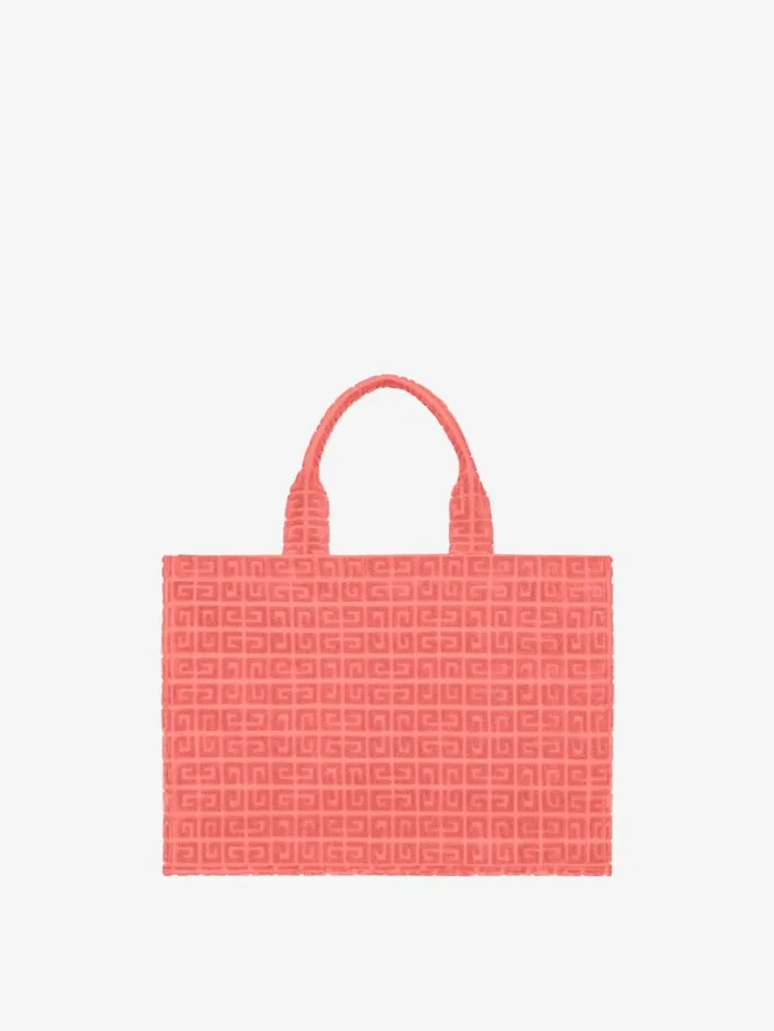 Givenchy Medium GTote Bag In 4G Cotton Towelling Coral Women Shoulder Bags Givenchy Medium GTote Bag In 4G Cotton Towelling Coral Women Shoulder Bags