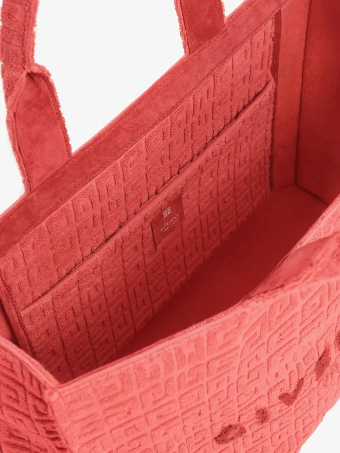 Givenchy Medium GTote Bag In 4G Cotton Towelling Coral Women Shoulder Bags Givenchy Medium GTote Bag In 4G Cotton Towelling Coral Women Shoulder Bags