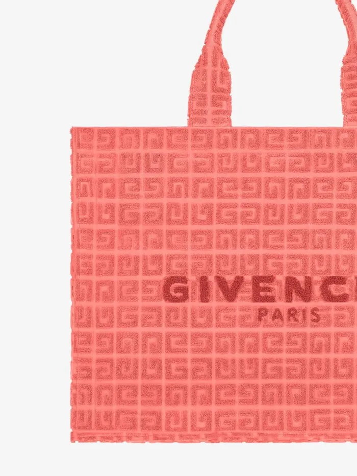 Givenchy Medium GTote Bag In 4G Cotton Towelling Coral Women Shoulder Bags Givenchy Medium GTote Bag In 4G Cotton Towelling Coral Women Shoulder Bags
