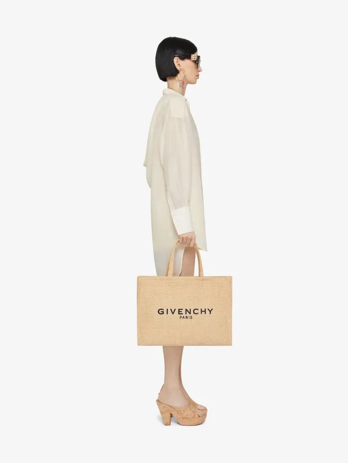 Givenchy Medium GTote Bag In Raffia Natural Women Shoulder Bags Givenchy Medium GTote Bag In Raffia Natural Women Shoulder Bags