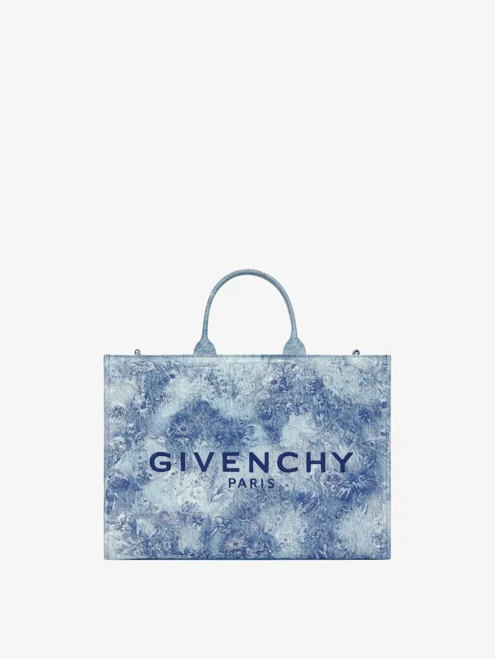 Givenchy Medium GTote Bag In Washed Embroidered Denim Medium Blue Women Shoulder Bags Givenchy Medium GTote Bag In Washed Embroidered Denim Medium Blue Women Shoulder Bags