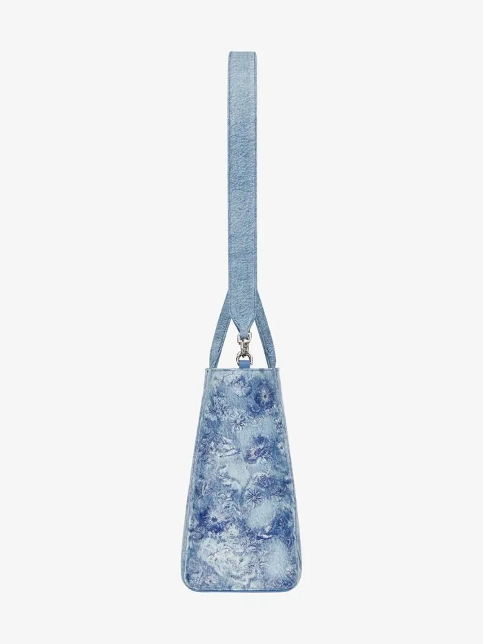 Givenchy Medium GTote Bag In Washed Embroidered Denim Medium Blue Women Shoulder Bags