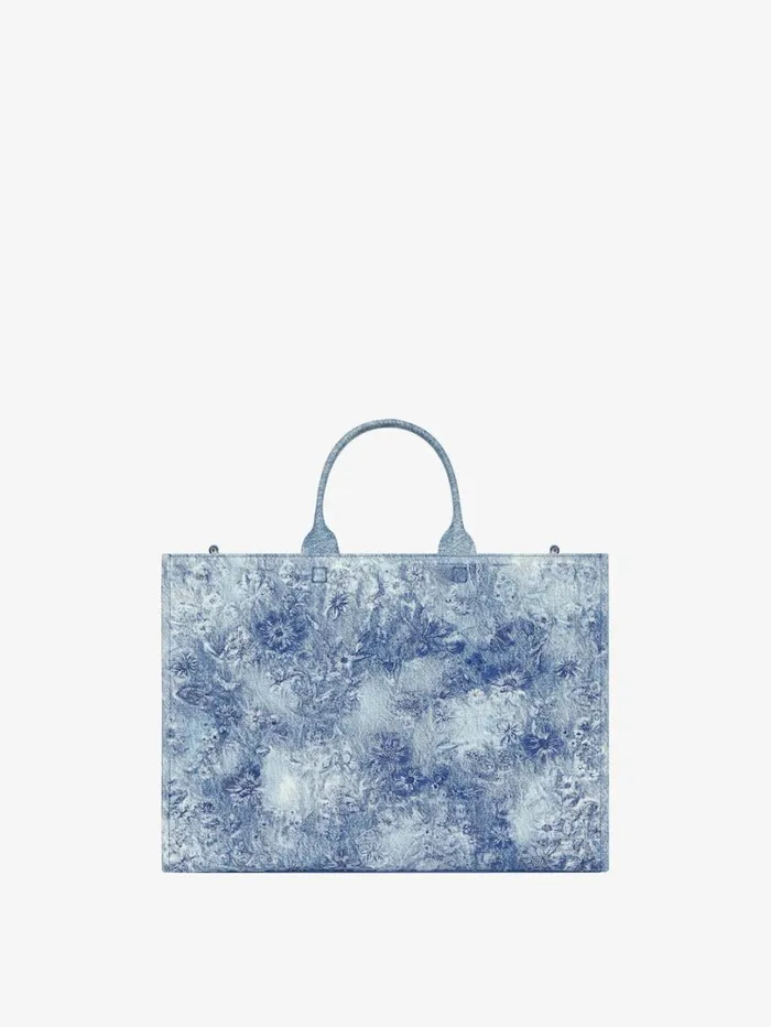 Givenchy Medium GTote Bag In Washed Embroidered Denim Medium Blue Women Shoulder Bags