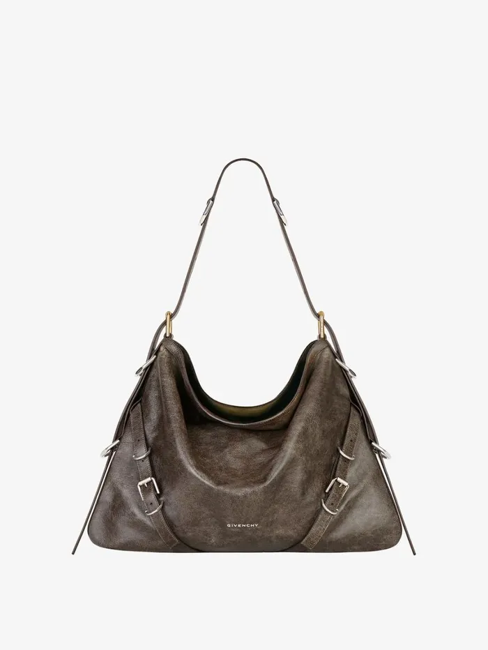 Givenchy Medium Voyou Bag In Aged Leather Walnut Brown Women Crossbody Bags