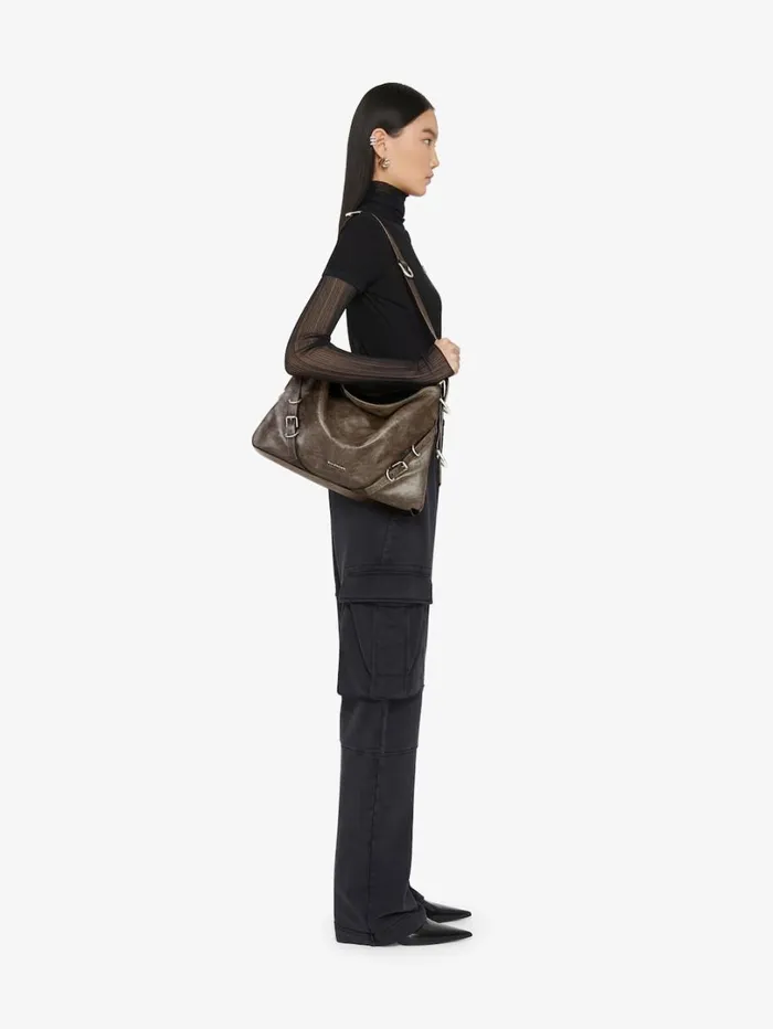Givenchy Medium Voyou Bag In Aged Leather Walnut Brown Women Crossbody Bags Givenchy Medium Voyou Bag In Aged Leather Walnut Brown Women Crossbody Bags