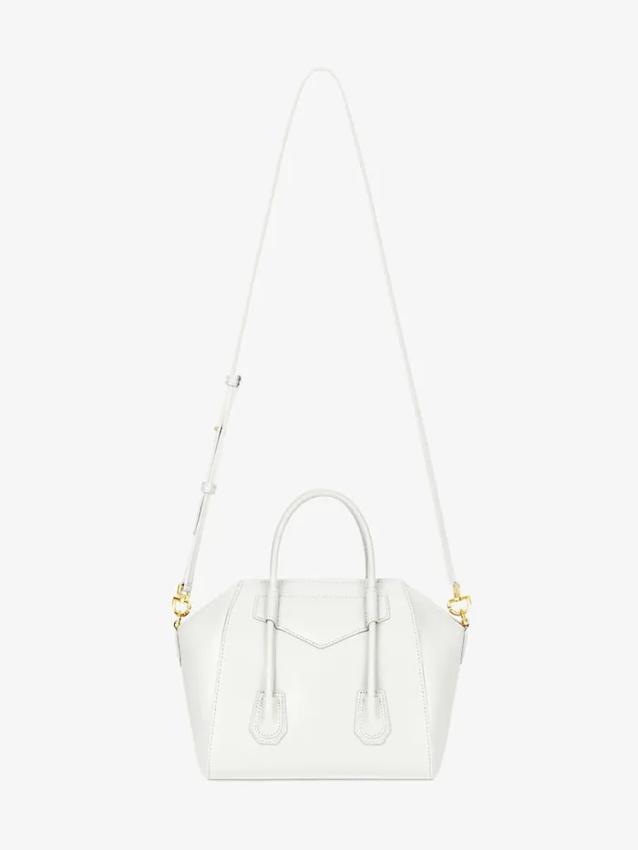 Givenchy Mini Antigona Lock Bag In Box Leather Ivory Women Antigona Givenchy Mini Antigona Lock Bag In Box Leather Ivory Women Antigona