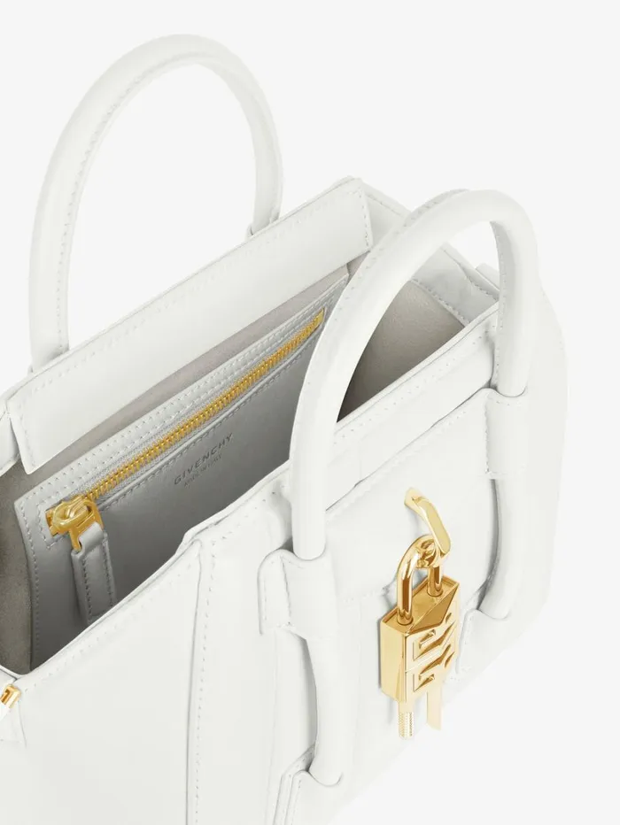 Givenchy Mini Antigona Lock Bag In Box Leather Ivory Women Antigona Givenchy Mini Antigona Lock Bag In Box Leather Ivory Women Antigona
