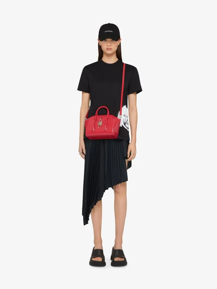 Givenchy Mini Antigona Lock Bag In Box Leather Red Women Crossbody Bags Givenchy Mini Antigona Lock Bag In Box Leather Red Women Crossbody Bags
