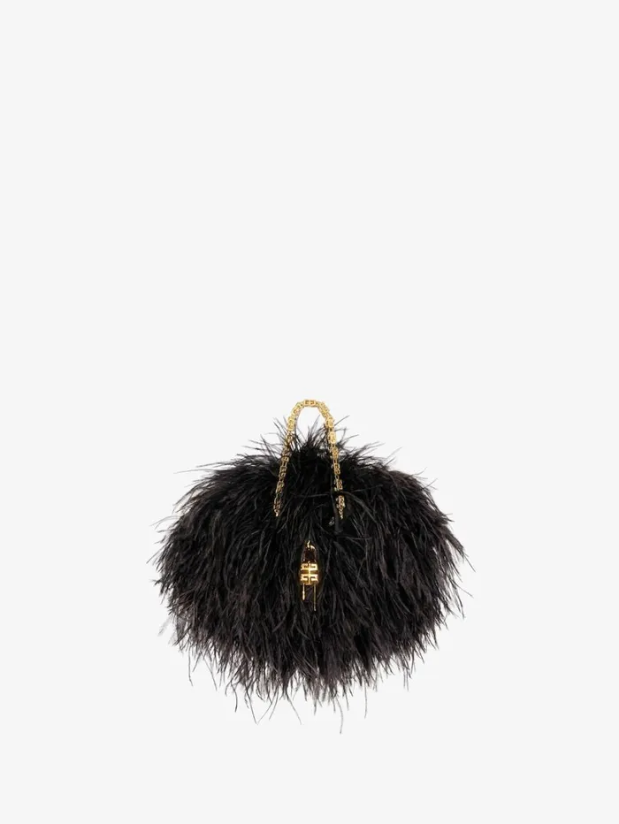 Givenchy Mini Kenny Bag In Silk With Feathers Black Women Crossbody Bags