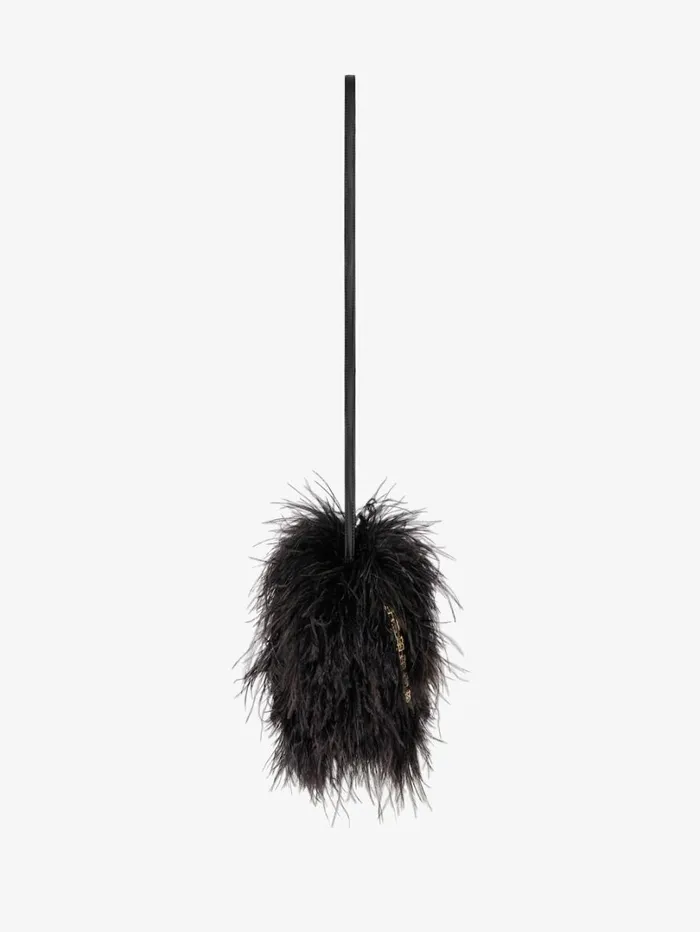 Givenchy Mini Kenny Bag In Silk With Feathers Black Women Crossbody Bags