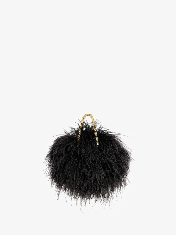 Givenchy Mini Kenny Bag In Silk With Feathers Black Women Crossbody Bags