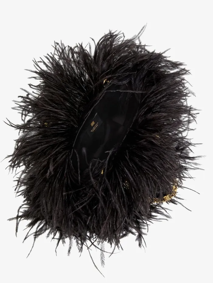 Givenchy Mini Kenny Bag In Silk With Feathers Black Women Crossbody Bags