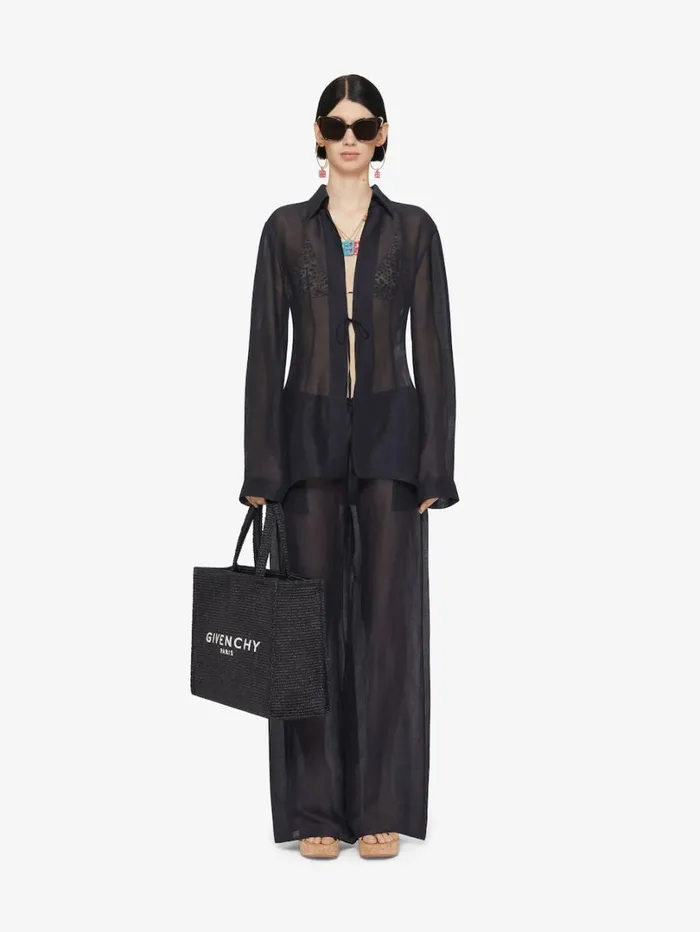 Givenchy Pants In Silk And Linen Black Women Pants and Shorts
