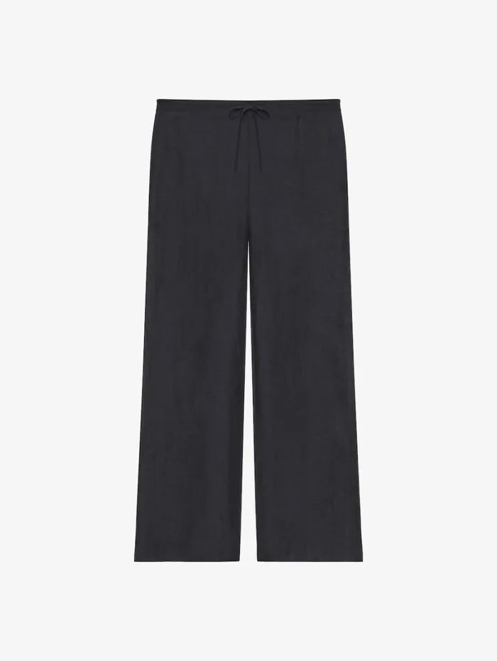 Givenchy Pants In Silk And Linen Black Women Pants and Shorts