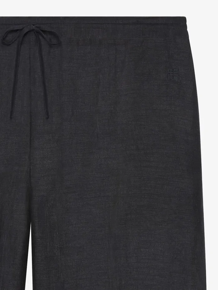 Givenchy Pants In Silk And Linen Black Women Pants and Shorts