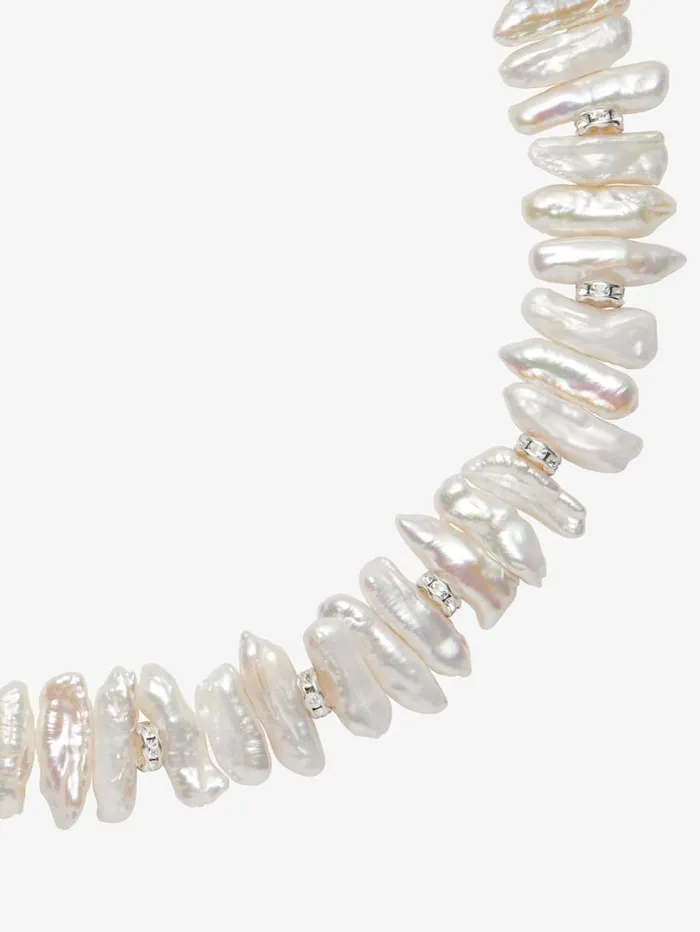 Givenchy Pearl Necklace With Crystals Whitesilvery Men Beanies and Caps Givenchy Pearl Necklace With Crystals Whitesilvery Men Beanies and Caps