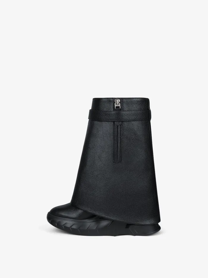 Givenchy Shark Lock Biker Ankle Boots In Grained Leather Black Women Shark Lock Givenchy Shark Lock Biker Ankle Boots In Grained Leather Black Women Shark Lock